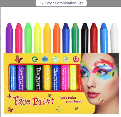 6-Color Washable Crayon Set for Halloween Face Paint
