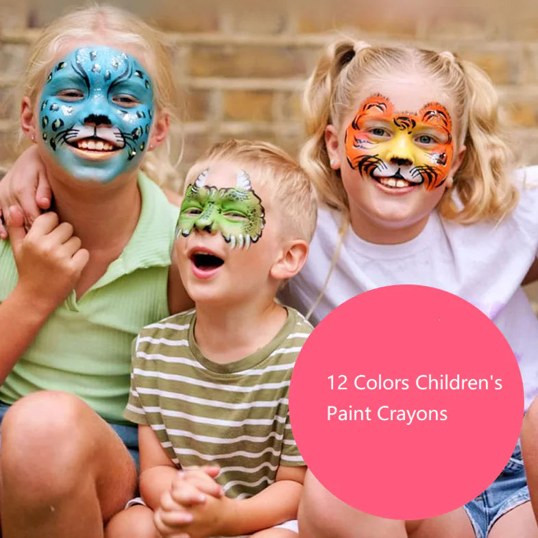 6-Color Washable Crayon Set for Halloween Face Paint