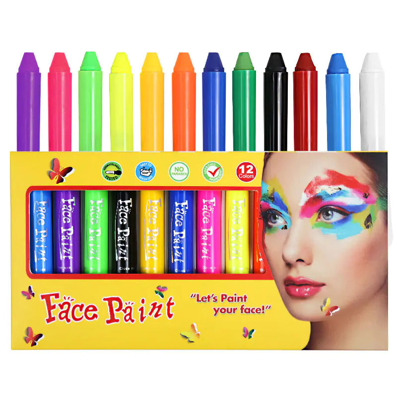 6-Color Washable Crayon Set for Halloween Face Paint