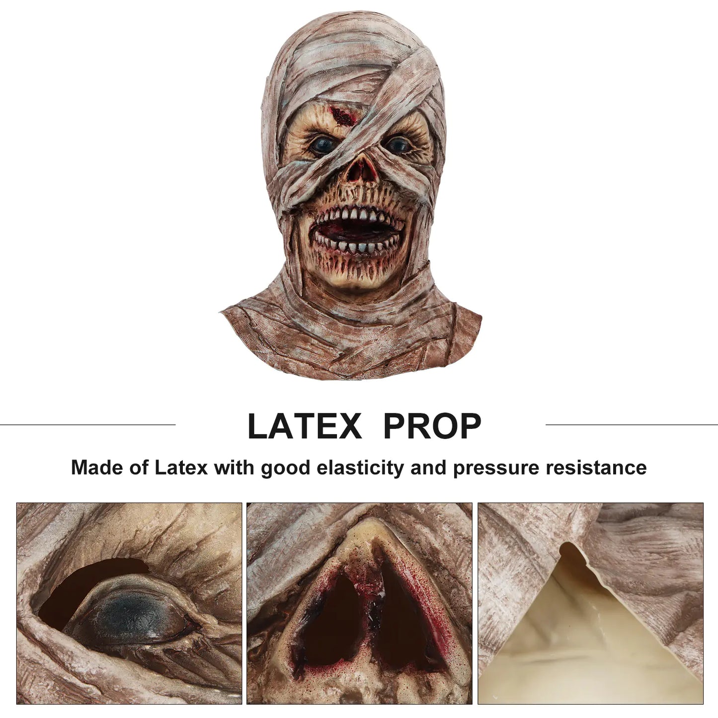 Halloween Horror Masks for Parties - Zombie & Mummy Decor