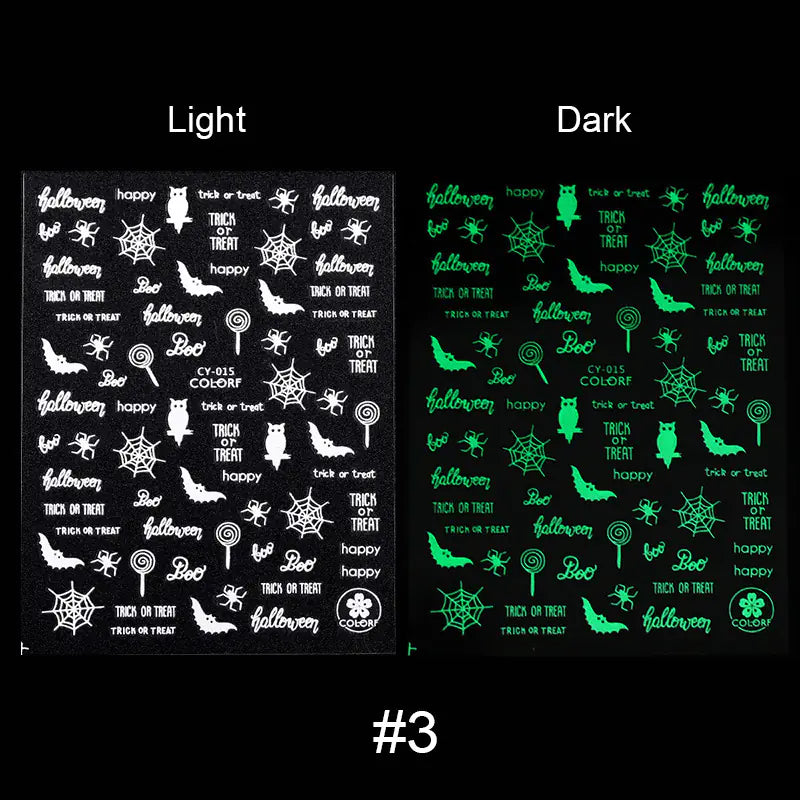Luminous Halloween Nail Stickers