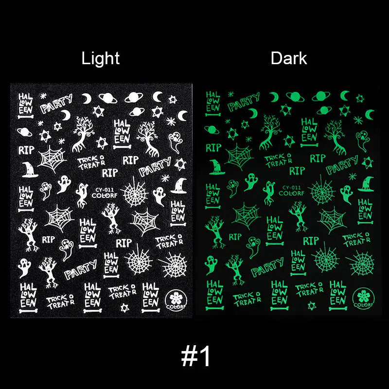 Luminous Halloween Nail Stickers