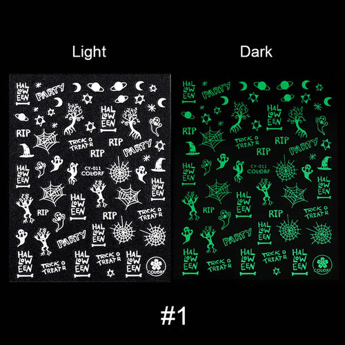Luminous Halloween Nail Stickers