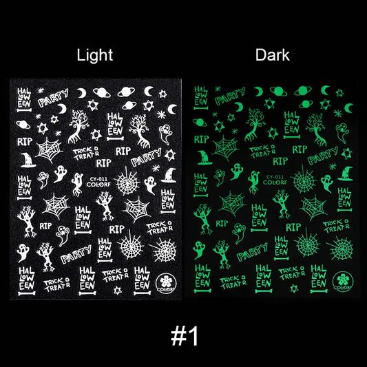 Luminous Halloween Nail Stickers