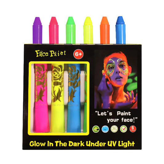 6-Color Washable Crayon Set for Halloween Face Paint