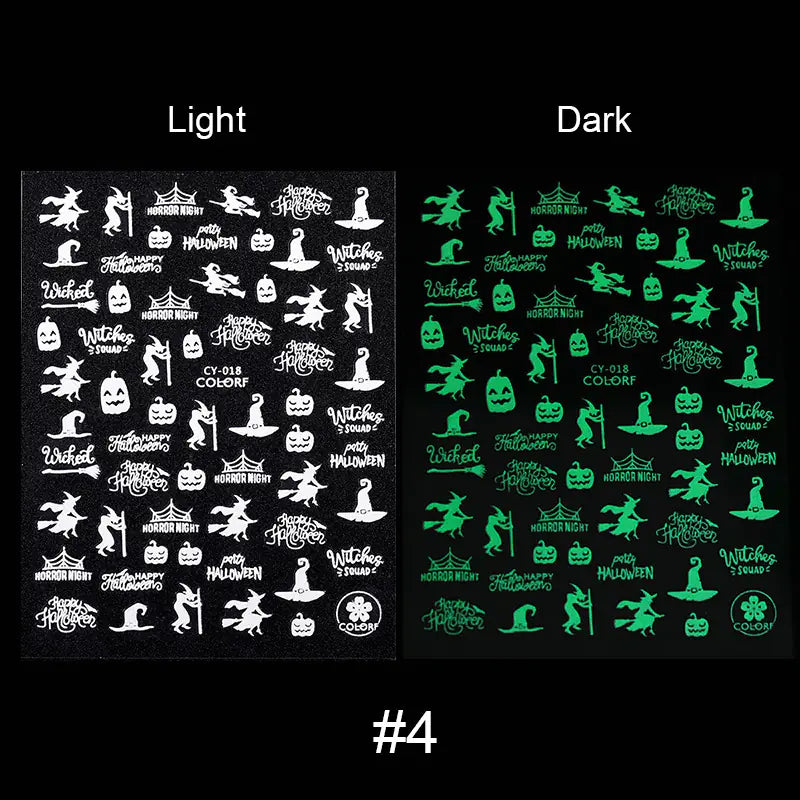 Luminous Halloween Nail Stickers